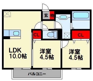 ディールーム後藤寺 C棟 間取り
