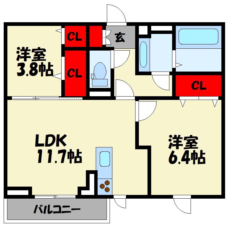 D-roomさんよう B棟 間取り
