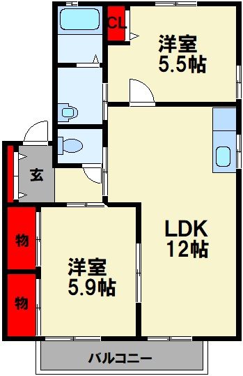 メゾン蛍ヶ丘 B棟 間取り