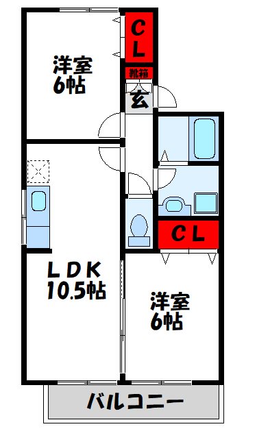 セジュール赤間  間取り