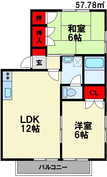 パレス花宅 E棟 間取り