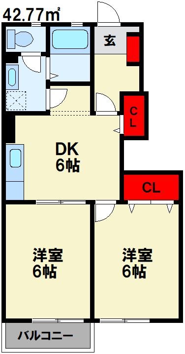 シャルマン横田 B棟 間取り