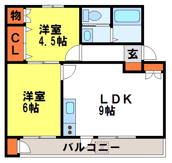 ガーデンハイツ都府楼 間取り・反転間取り