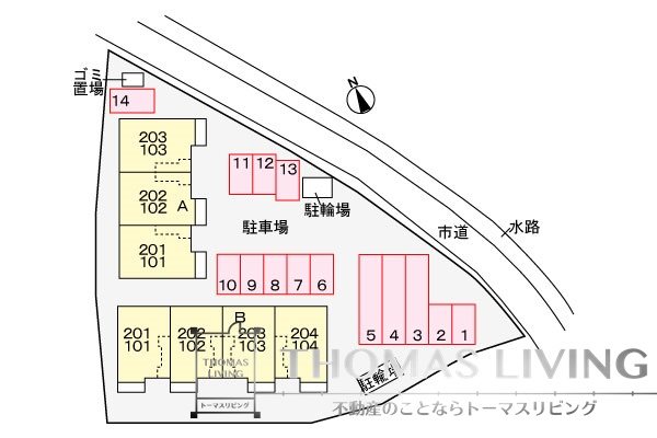 アーサースカイ川島 B 敷地内駐車場御座います。