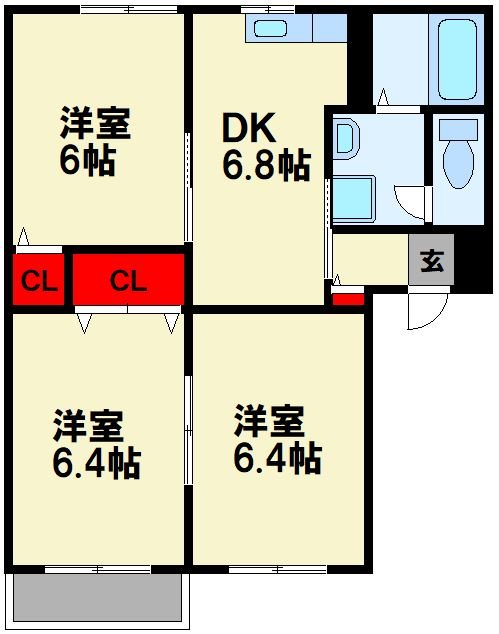 レジデンスINN（レジデンスイン）B棟 間取り