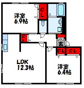 メゾンそれいゆB棟 間取図