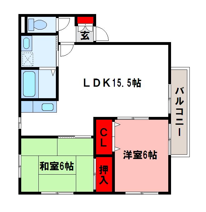 アーバンアベニュー二日市 間取り図