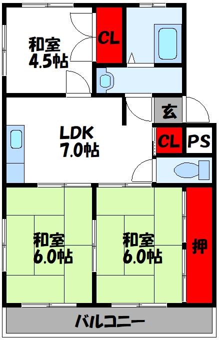 サンライズ幸袋 間取り