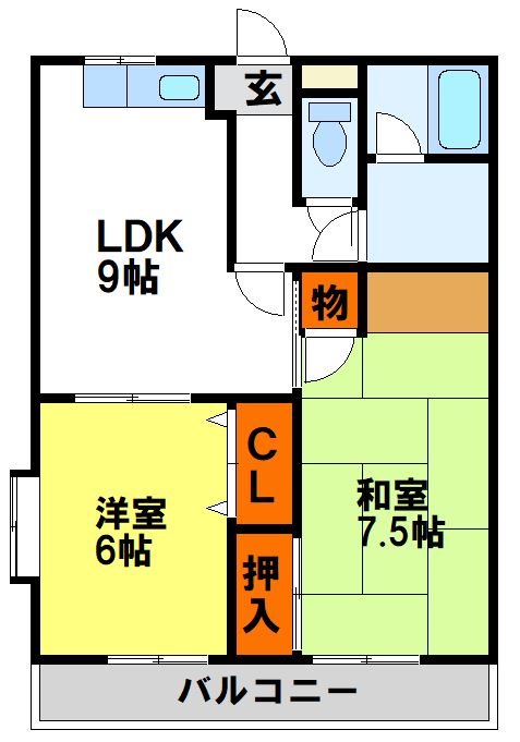 アイランドベール観世 間取り　太宰府市・筑紫野市の賃貸物件はトーマスリビングまで