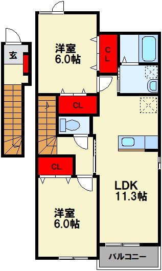 グラシュプレーヌⅤ C 間取り