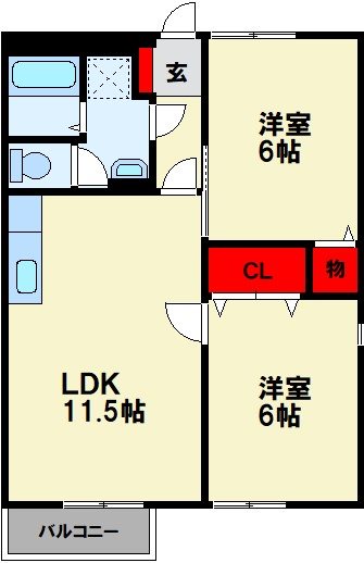 ステーションハウス千秋 B 間取り
