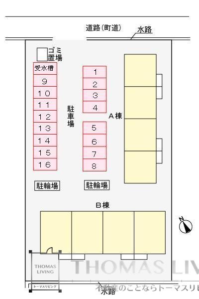 ステーションハウス千秋 B 敷地内駐車場ですよ。