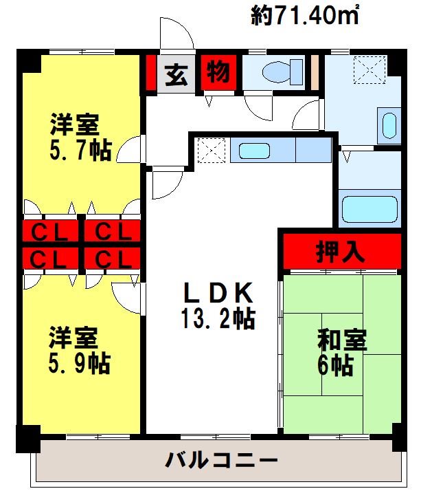 カサグランデ筑紫 間取り図
