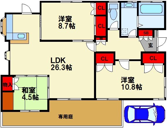 礒村貸家  間取り