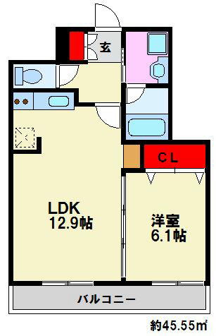 ティファーナ高宮 間取図　※現状優先