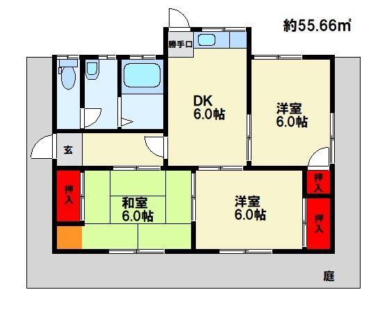 結城借家 間取り　※現状優先