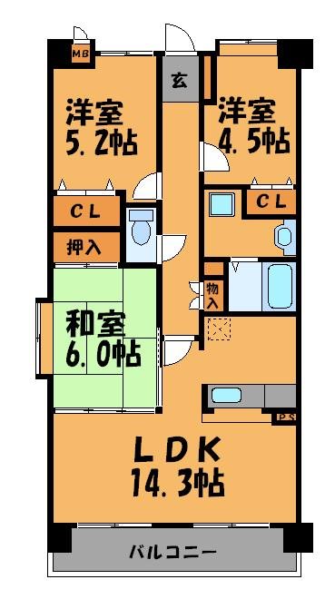 エフメゾン北天神 間取り