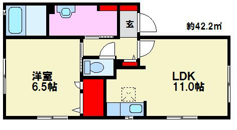 エストレージャ 間取図　広々使える1ＬＤＫ