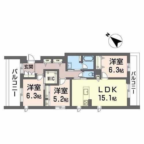 シャーメゾン レスリジェアルカディア 間取り