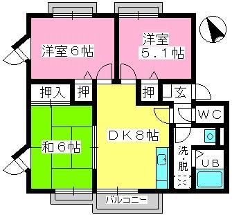 ティアラ老司南B 間取り