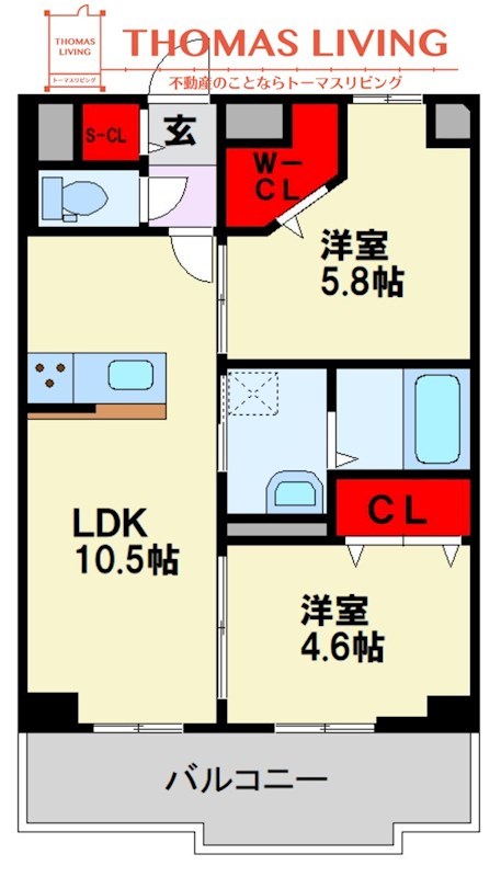 Pisces東比恵 間取り
