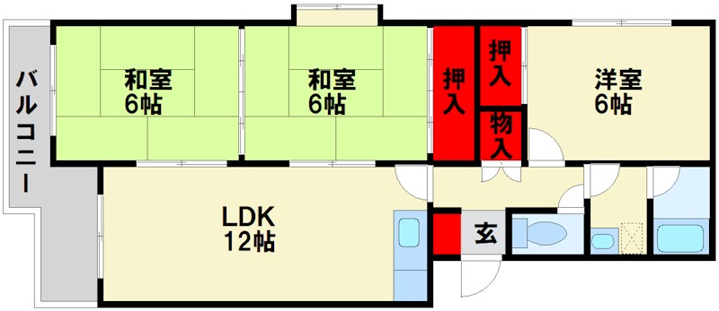 コーポ東大利 間取図　※現状優先