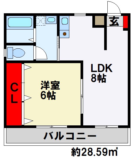 カンノアパート 間取り図　　太宰府筑紫野市の賃貸物件はトーマスリビング二日市店へ