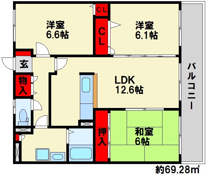 ピア白水ヶ丘 間取図　※現状優先　1Fはテラス、専用庭