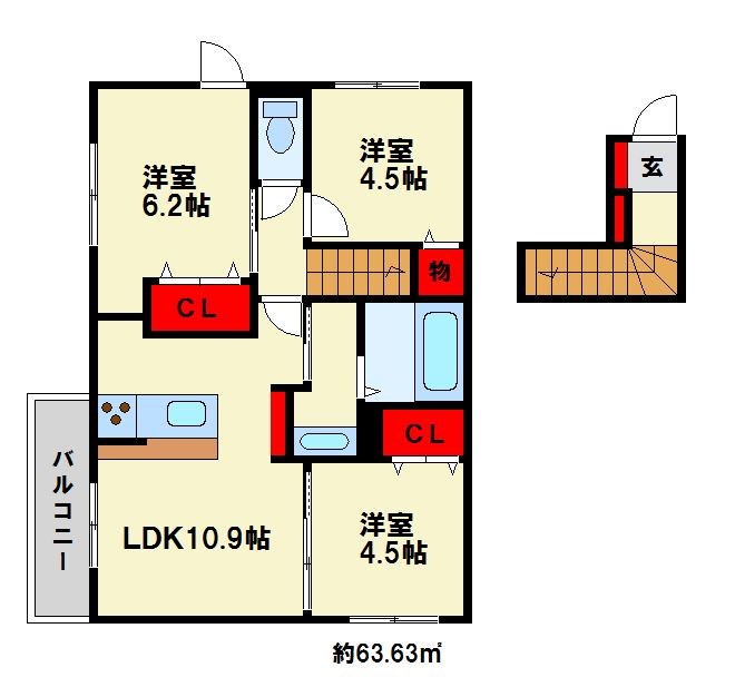 木犀館Ⅱ 間取り　※現状優先