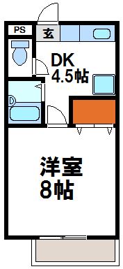 サンガーデン福間Ａ  1Ｋでは足りないという方におすすめです。