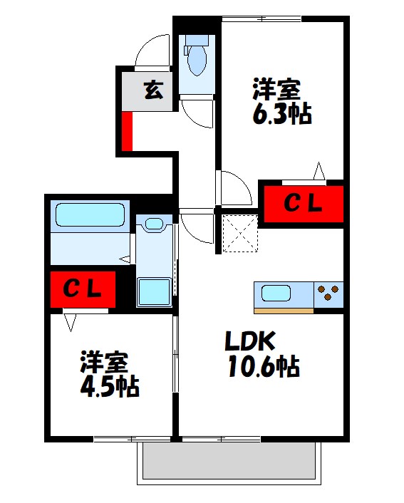 Cozy長者原西　A棟 間取り