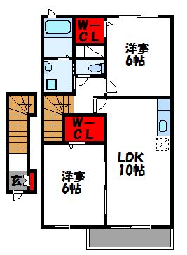 グランベアー福津  間取り(反転タイプです。)