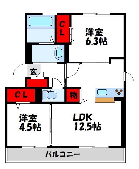 コートボヌール　A棟 間取り