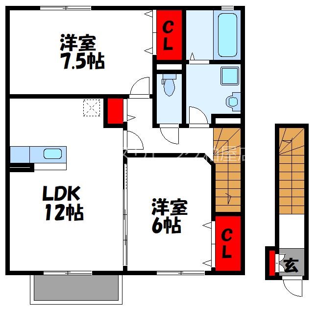 フォンティーヌ清水　B棟 粕屋町でのお部屋探しは、トーマスリビング粕屋店へご相談下さい
