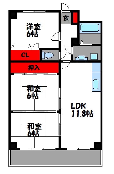 グランデージ箱崎 間取