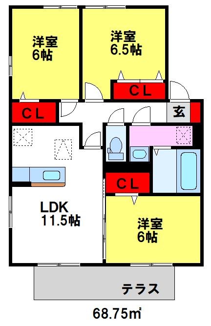 グランドミール古賀 A棟 福岡・佐賀の賃貸物件・お部屋探しはトーマスリビングまで。