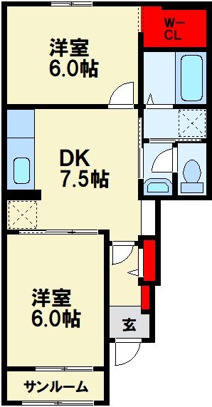 グーテンタークつなわき A 間取り