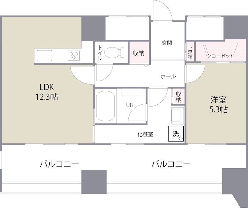 福岡県福岡市博多区比恵町13-3 間取り図です。