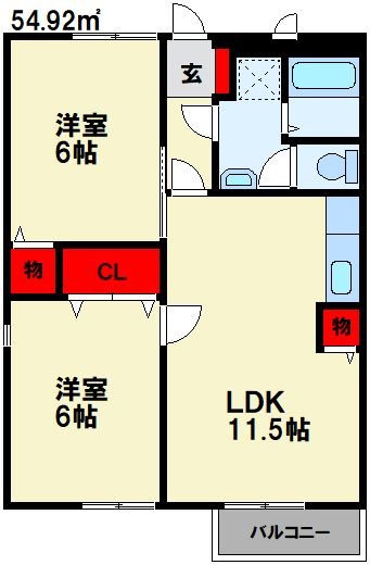 ステーションハウス千秋 B 間取り