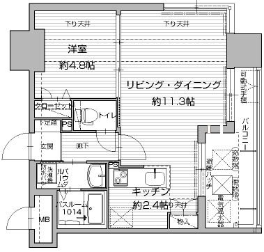 アクタス渡辺通パークシティ 間取り
