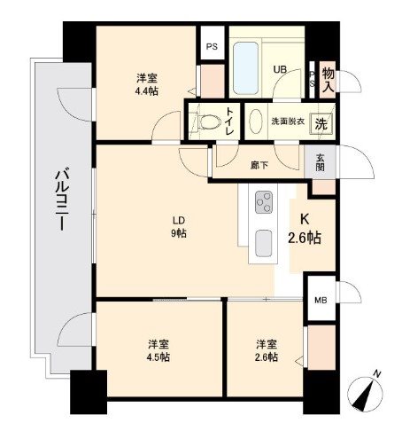 ModernPalazzo天神南Ⅱ 間取り