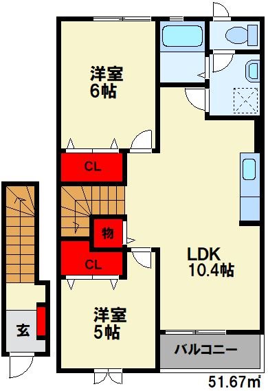 シャンドフルール C 間取り