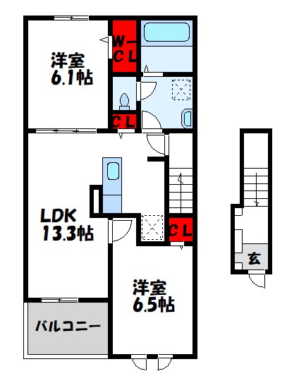 クレアージュウミⅡ 間取り