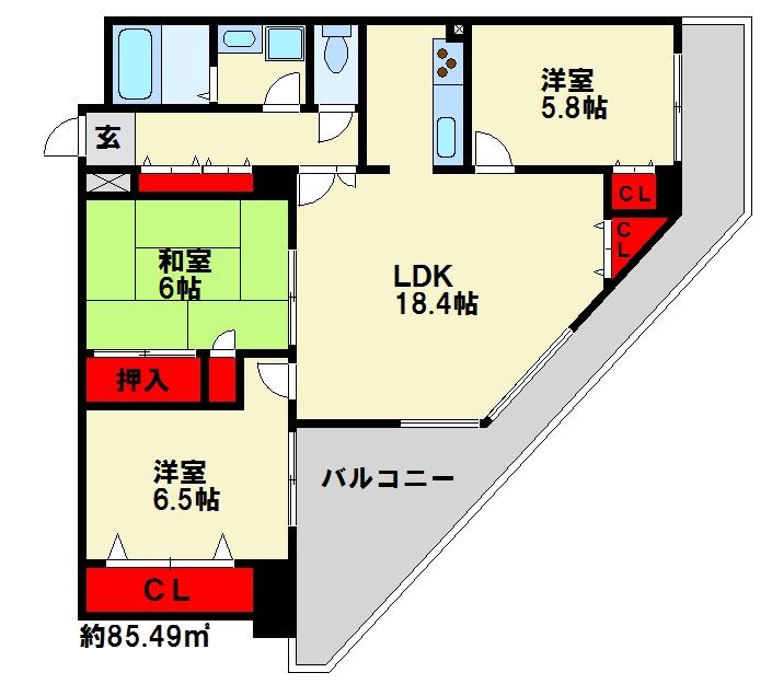 コンソルテ下大利 間取図　※現状優先