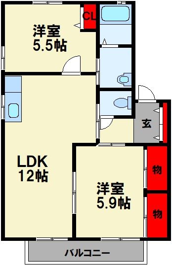メゾン蛍ヶ丘 B棟 間取り