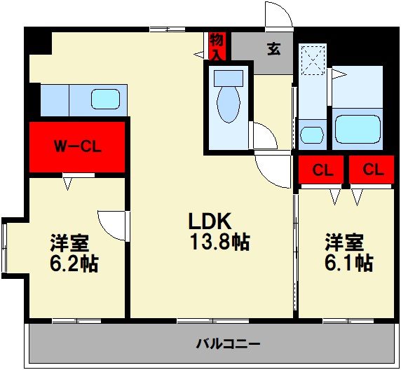 カーサ宮ノ前Ⅱ 図面と異なる場合は、現況を優先します。
