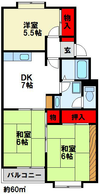 アーバンライフ石坂 間取り図　初期費用分割可能。