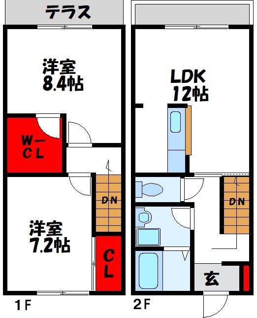 ソレアード赤間　B 間取り