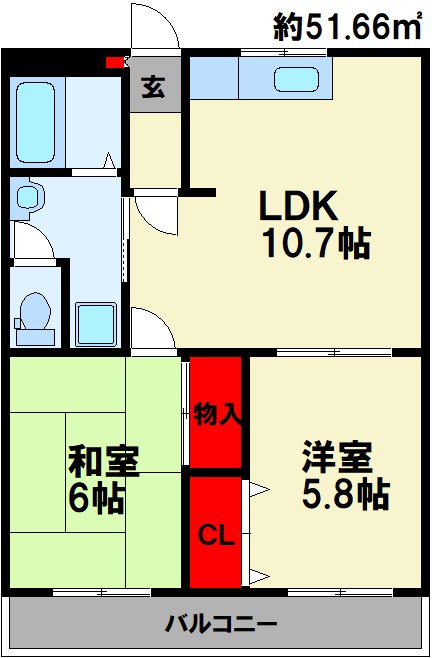 シェーネスハイム 和室洋室一部屋ずつあるので用途に合わせてお使いいただけます。