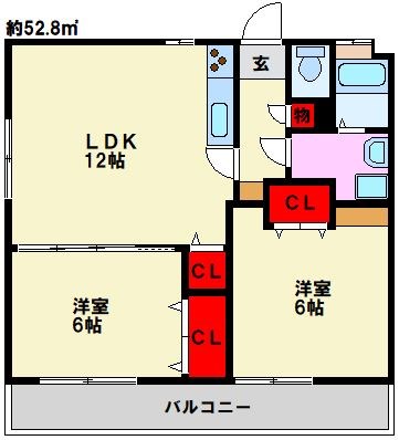 グランドハイツ高木 間取り　※現状優先